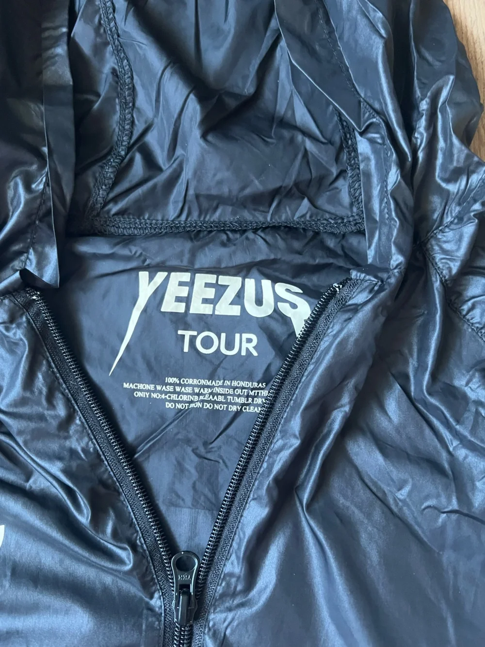 Adidas Yeezy Season 1 Invitation Windbreaker Jacket Black Yeezus Tour 3 Logo